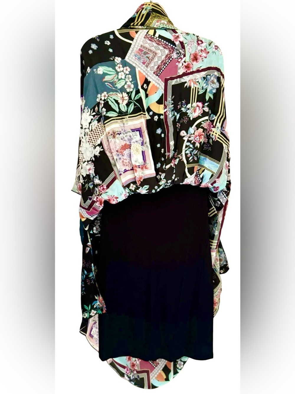 Johnny Was Elderberry Lace Midi Dress Silk Floral Patchwork NWT S - Picture 12 of 16
